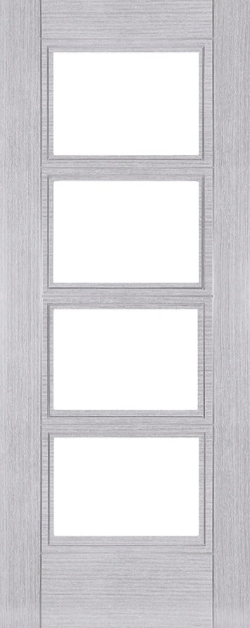 Deanta Light Grey Ash Montreal Clear Glazed Firedoor FSC with FREE Handle