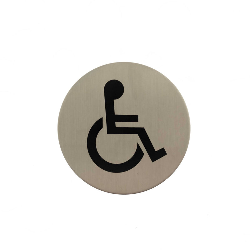 Atlantic Disabled Disc Sign 3M Adhesive 75mm - Satin Stainless Steel