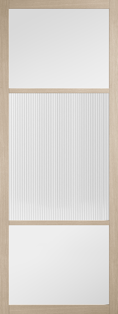 LPD Sutton Reeded Glazed Pre-Finished Blonde Oak Door