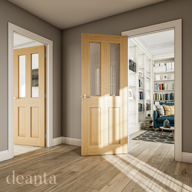 Deanta Oak Bury Glazed FD30 Internal door