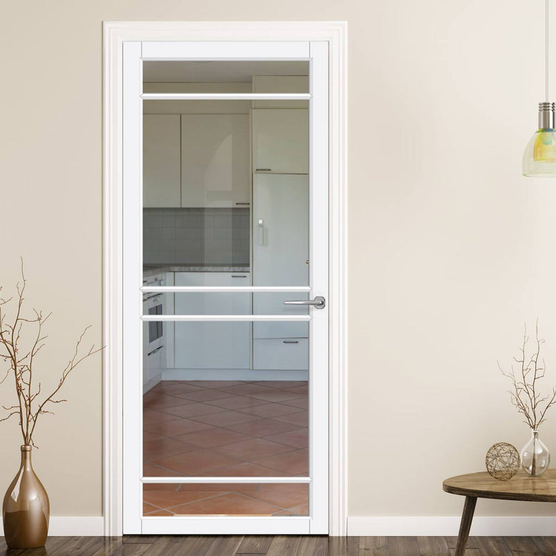 Urban Lite Ebida Door DD0113C Clear Glass - White Premium Primed