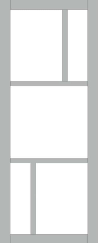 Handmade Eco Urban Aran 5 Pane Door DD6432SG Frosted Glass Mist Grey Premium Primed