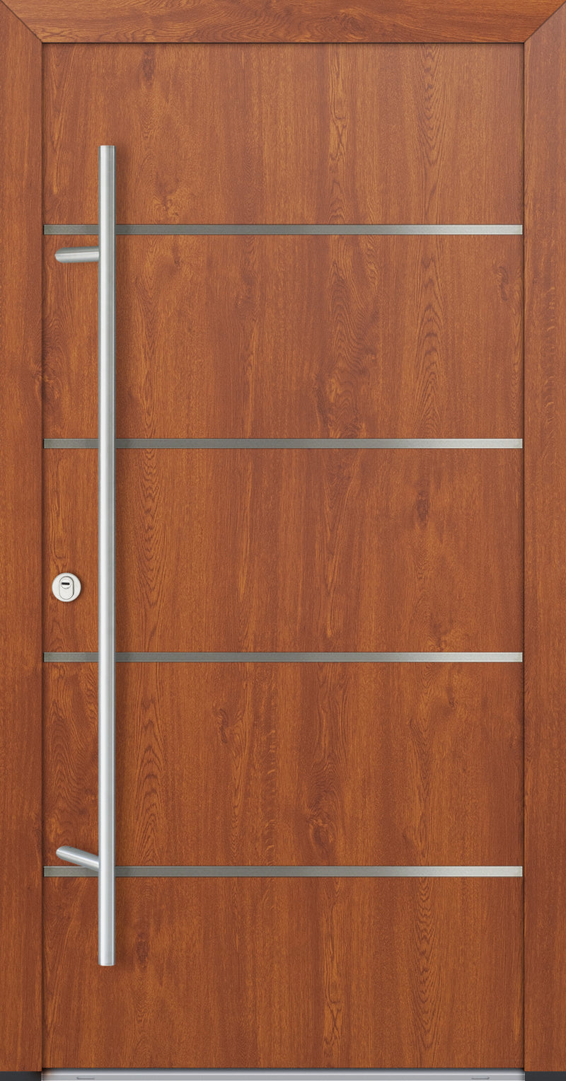 Turenwerke ALU-STEEL DS68 Design 02 Steel Door - Wood Finish Options