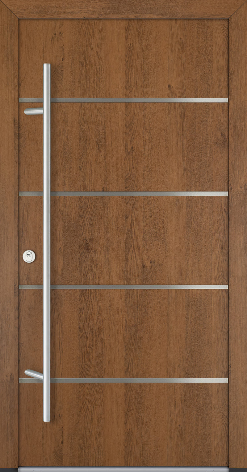 Turenwerke ALU-STEEL DS68 Design 02 Steel Door - Wood Finish Options