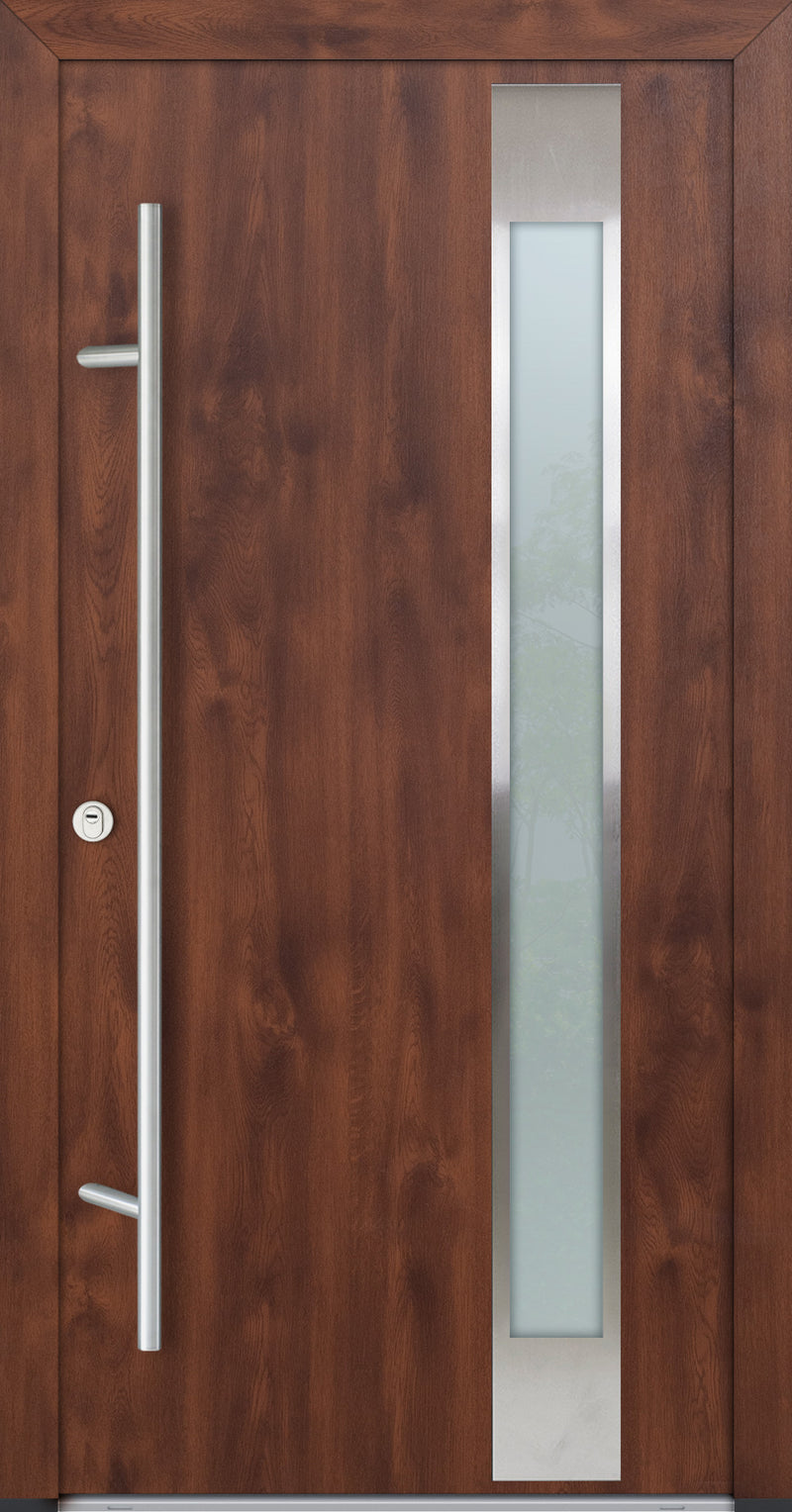 Turenwerke ALU-STEEL DS68 Design 04 Steel Door - Wood Finish Options