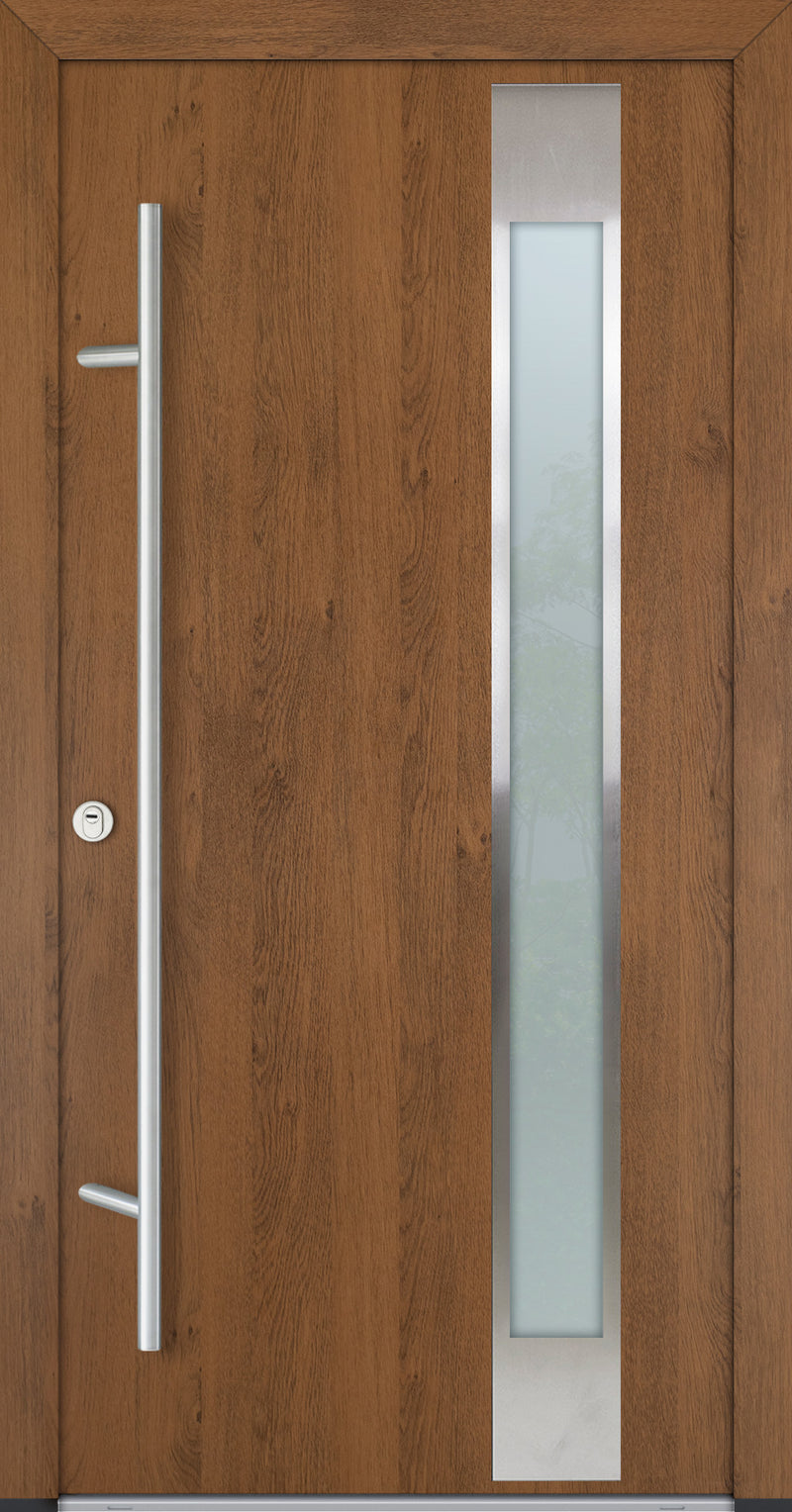 Turenwerke ALU-STEEL DS68 Design 04 Steel Door - Wood Finish Options