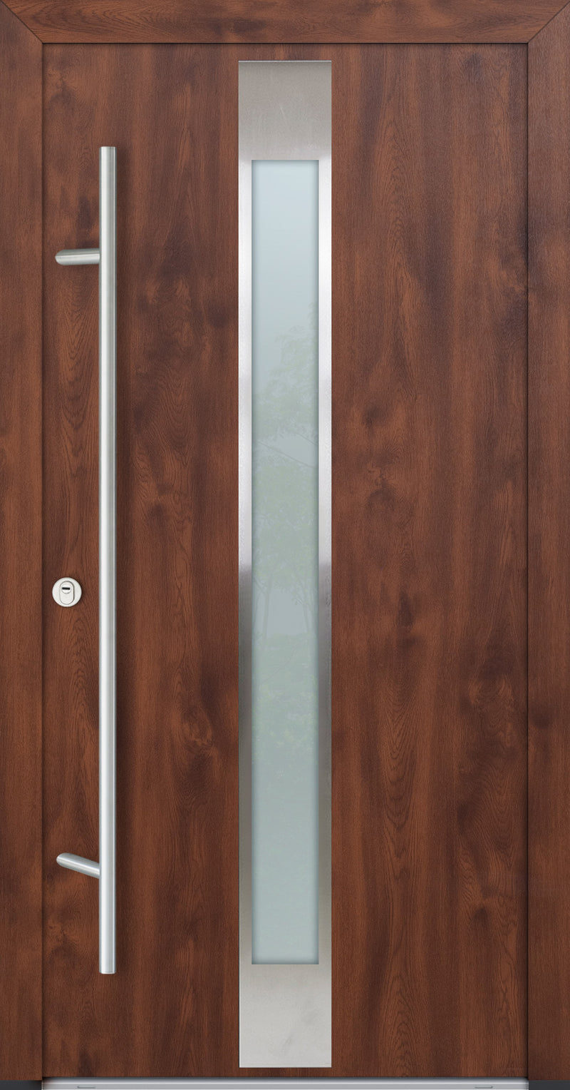 Turenwerke ALU-STEEL DS68 Design 05 Steel Door - Wood Finish Options