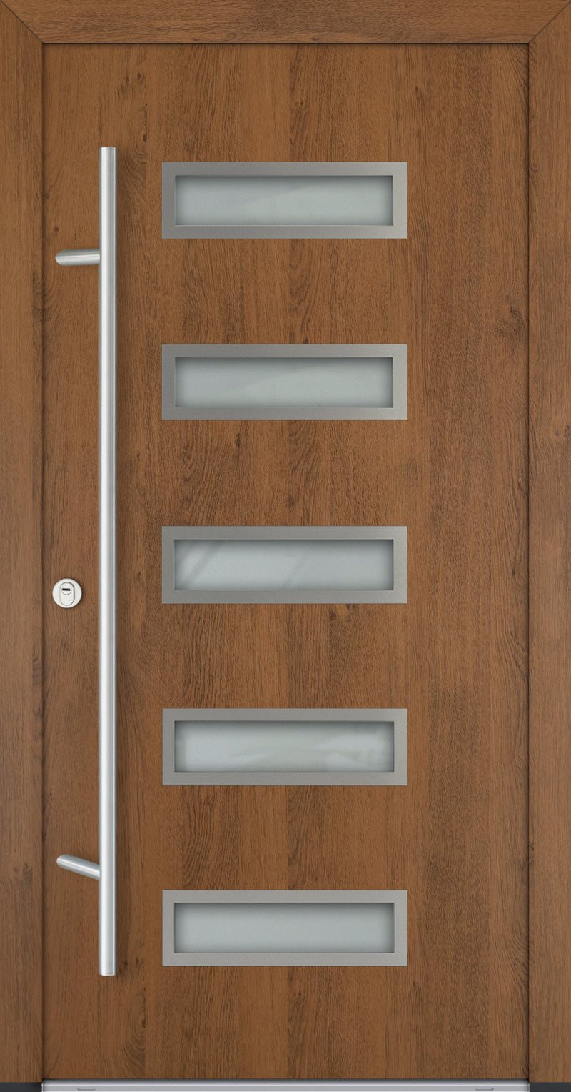 Turenwerke ALU-STEEL DS68 Design 11 Steel Door - Wood Finish Options