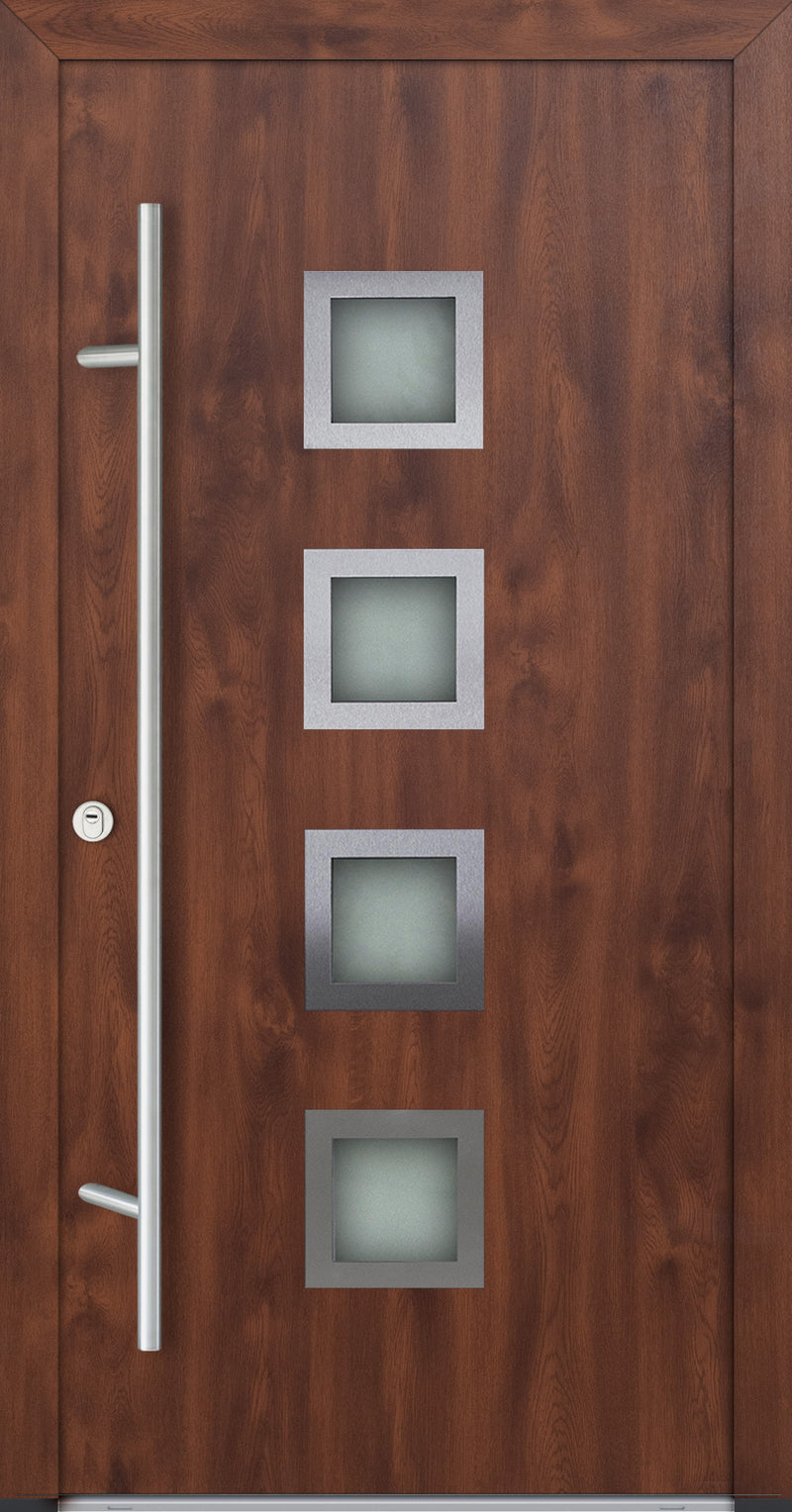 Turenwerke ALU-STEEL DS68 Design 13 Steel Door - Wood Finish Options