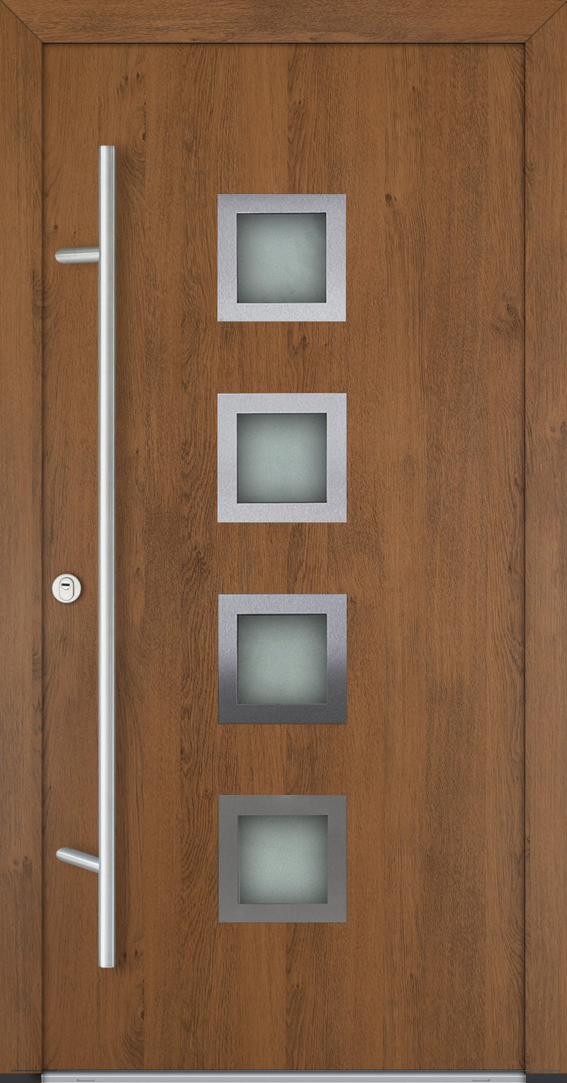 Turenwerke ALU-STEEL DS68 Design 13 Steel Door - Wood Finish Options