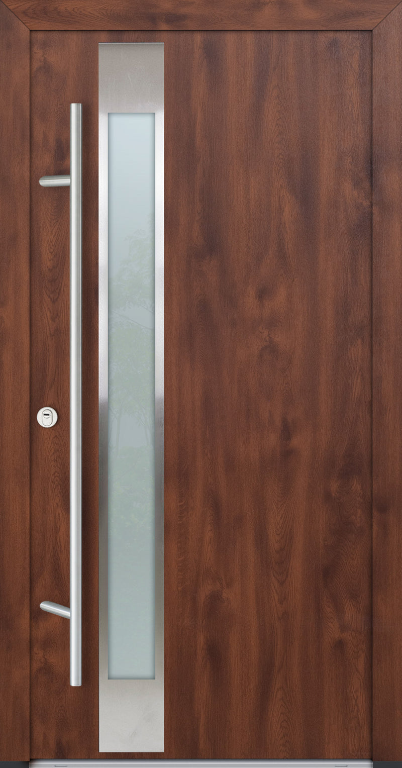 Turenwerke ALU-STEEL DS68 Design 14 Steel Door - Wood Finish Options