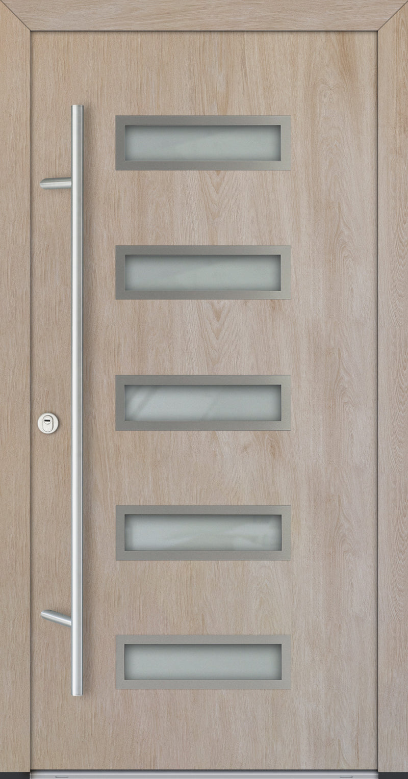 Turenwerke ALU-STEEL DS68 Design 11 Steel Door - Wood Finish Options