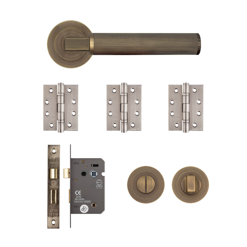 Deanta Delphi Bathroom Kit Matt Antique Brass