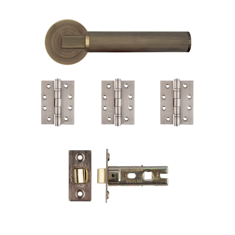 Deanta Delphi Latch Kit Matt Antique Brass