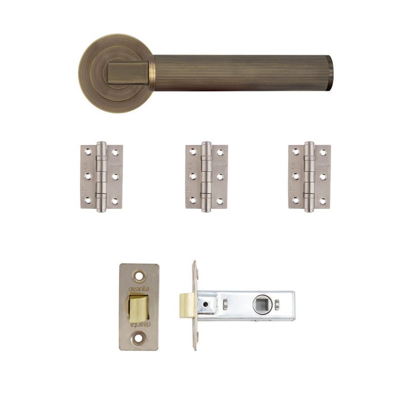 Deanta Delphi Latch Kit Matt Antique Brass