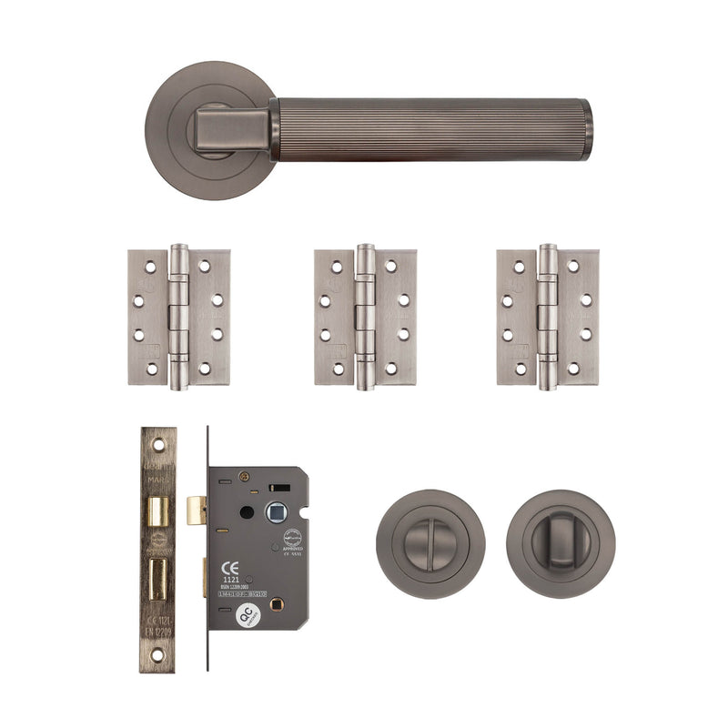 Deanta Delphi Bathroom Kit Matt Satin Black Nickel