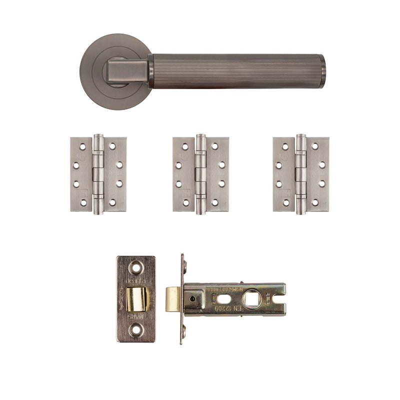 Deanta Delphi Latch Kit Matt Satin Black Nickel