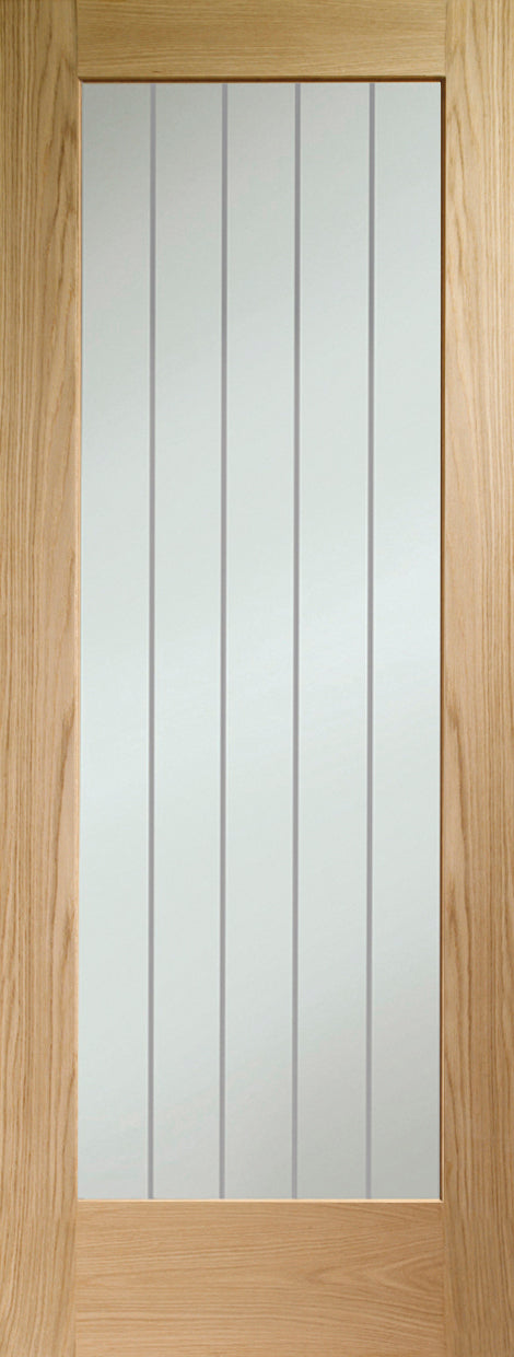 XL Joinery Oak Suffolk Original Pattern 10 with Clear Etched Glass Fire Door