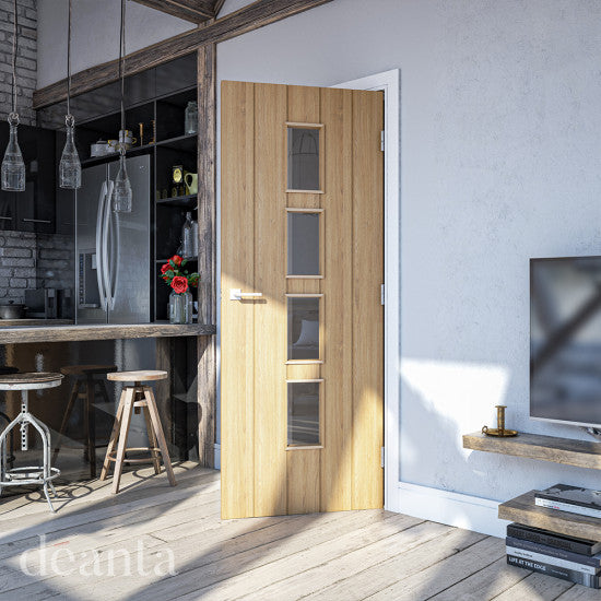 Deanta Oak Galway Glazed Internal door