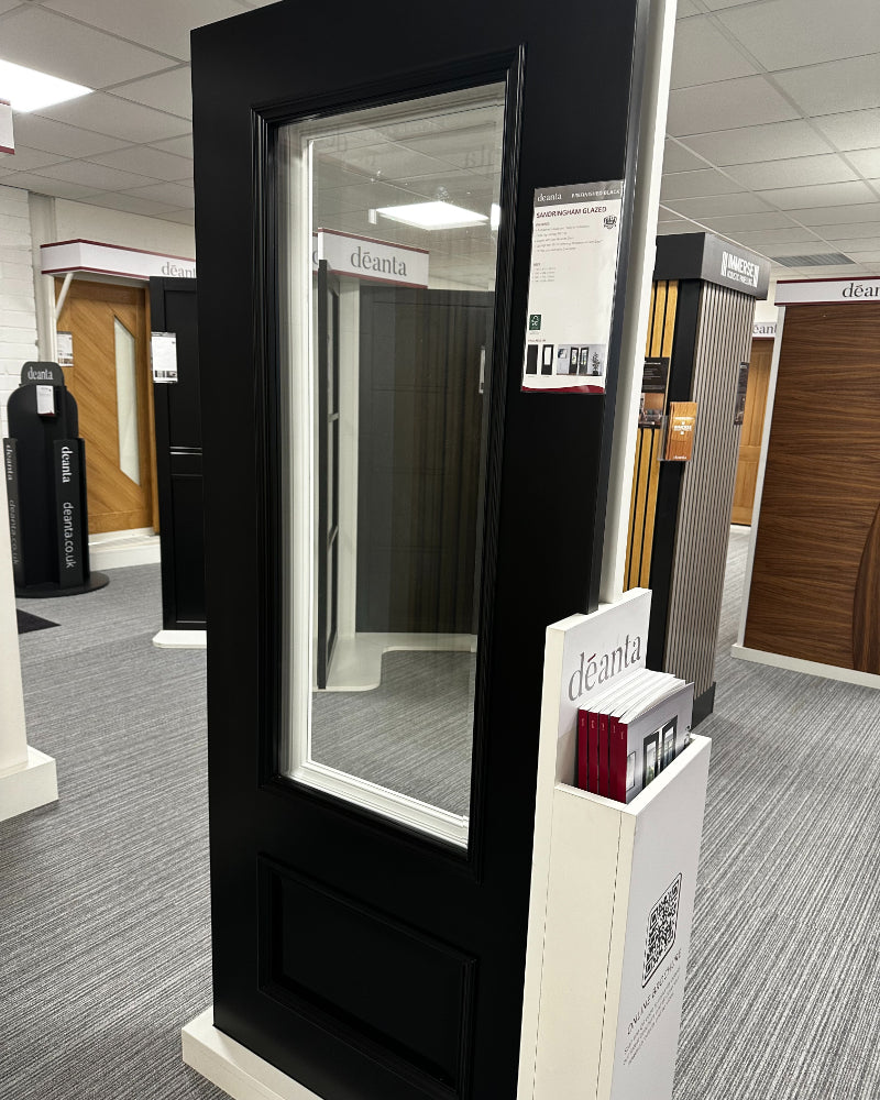 Deanta Sandringham Black Pre-Finished Bevelled Glazed Door Internal door