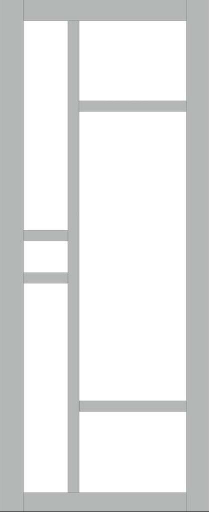 Handmade Eco Urban Isla 6 Pane Door DD6429SG Frosted Glass Mist Grey Premium Primed