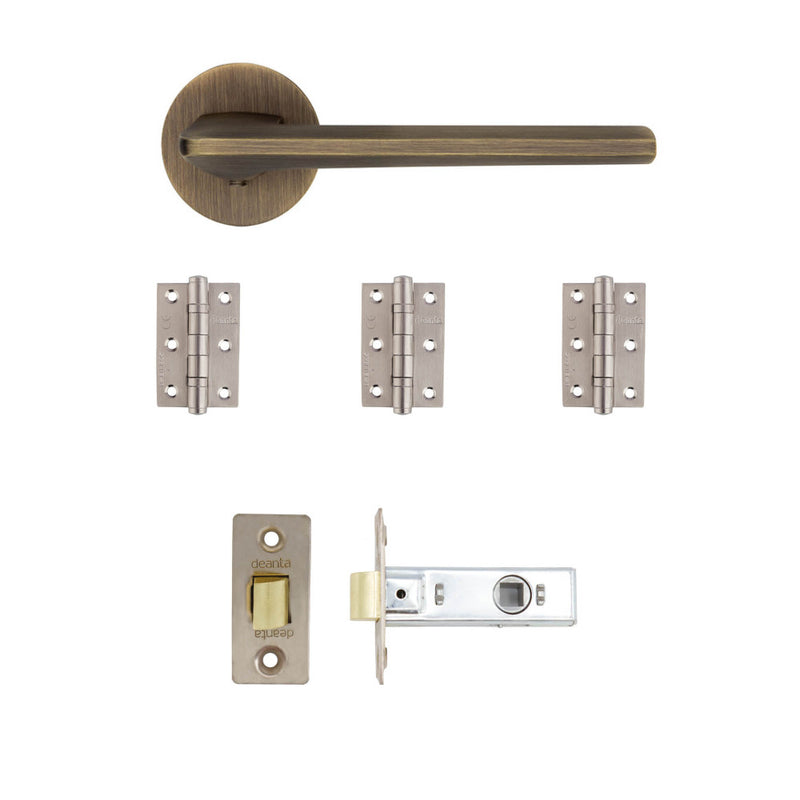 Deanta Ithaca Latch Kit Matt Antique Brass