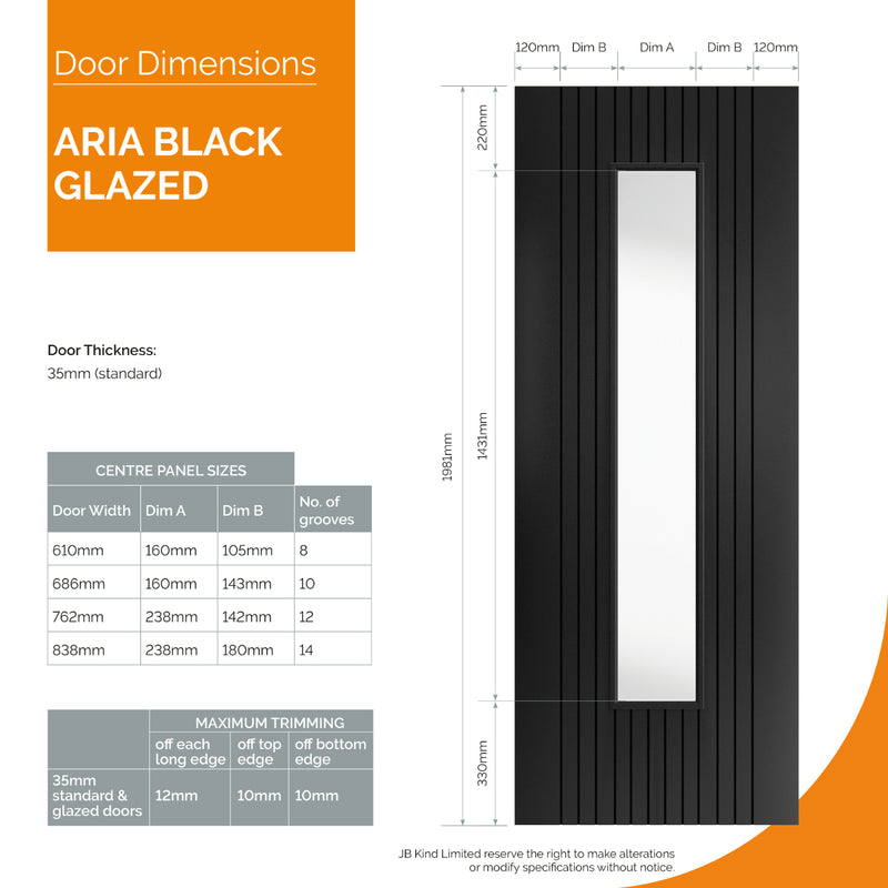 JB Kind Aria Black Glazed Internal Door Internal door