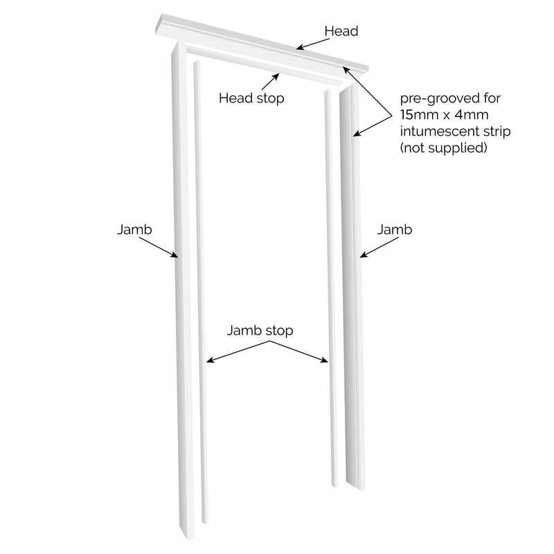 JB Kind Universal White Primed Fire Door Lining Set