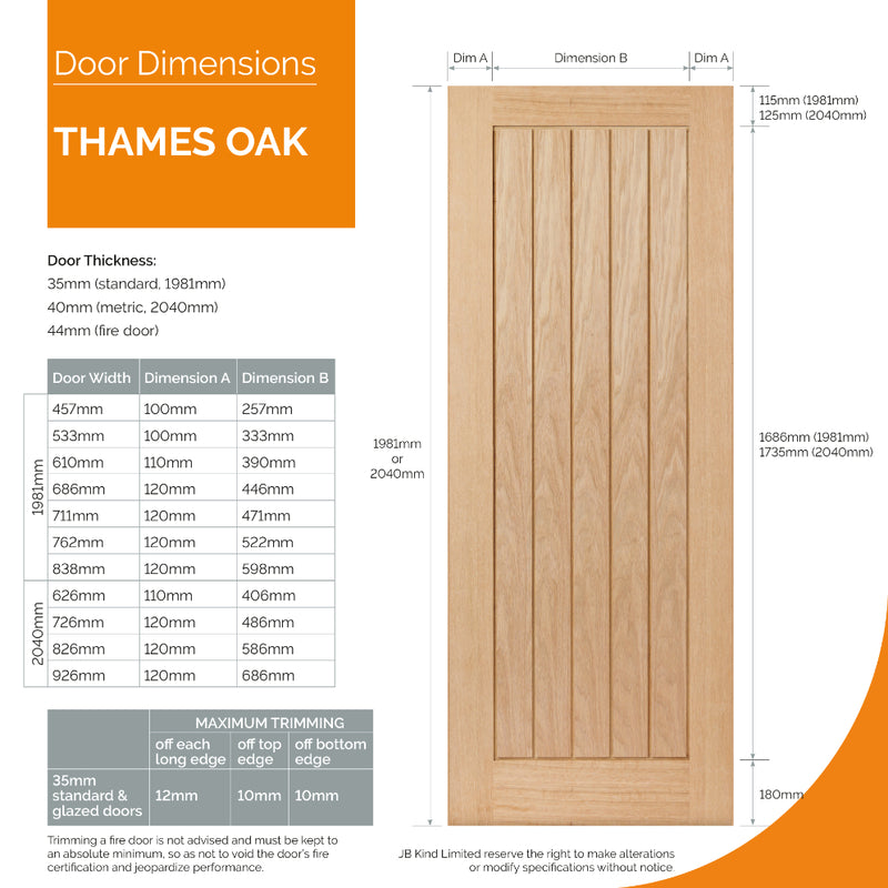 JB Kind River Oak Thames Fire Door