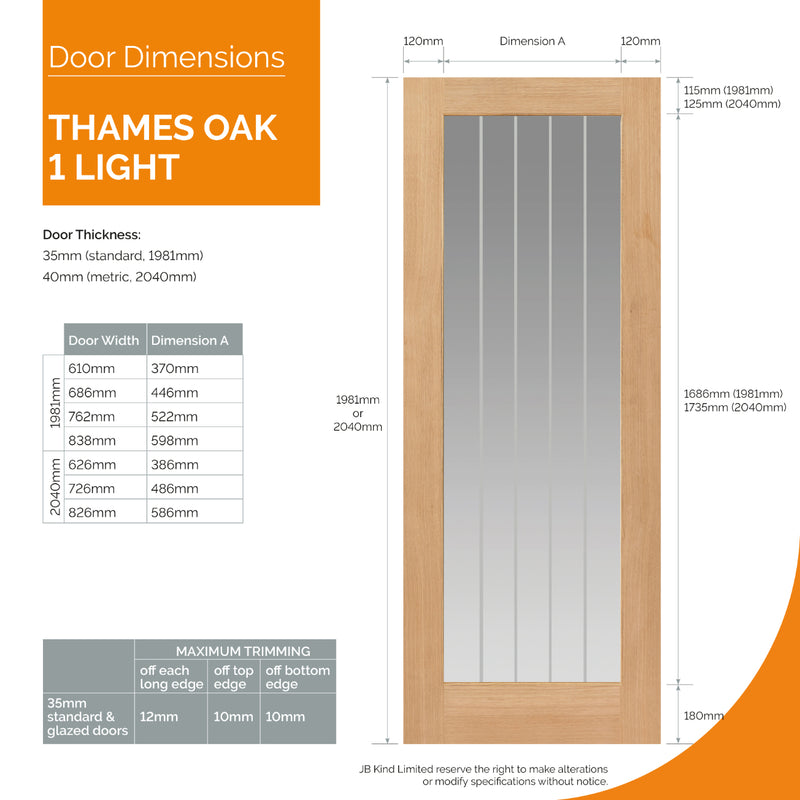 JB Kind River Oak Thames 1L Fire Door