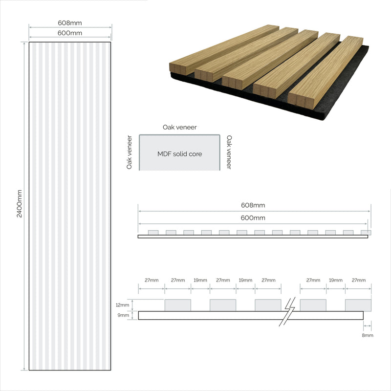 JB Kind Acoustic Wall Panel Oak