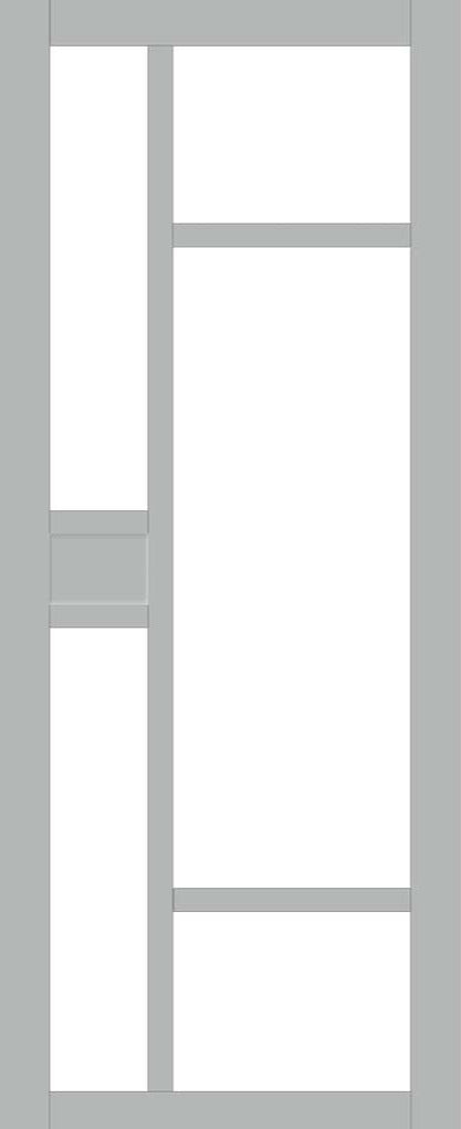 Handmade Eco Urban Jura 5 Pane 1 Panel Door DD6431SG Frosted Glass Mist Grey Premium Primed