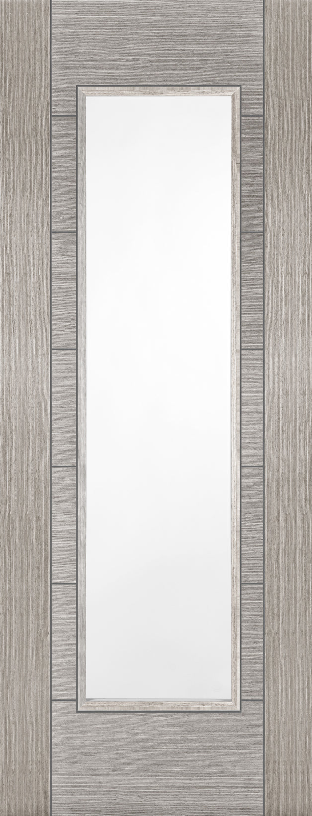 PM Mendes Light Grey Corsica 1 Light Glazed Semi Solid Prefinished Door