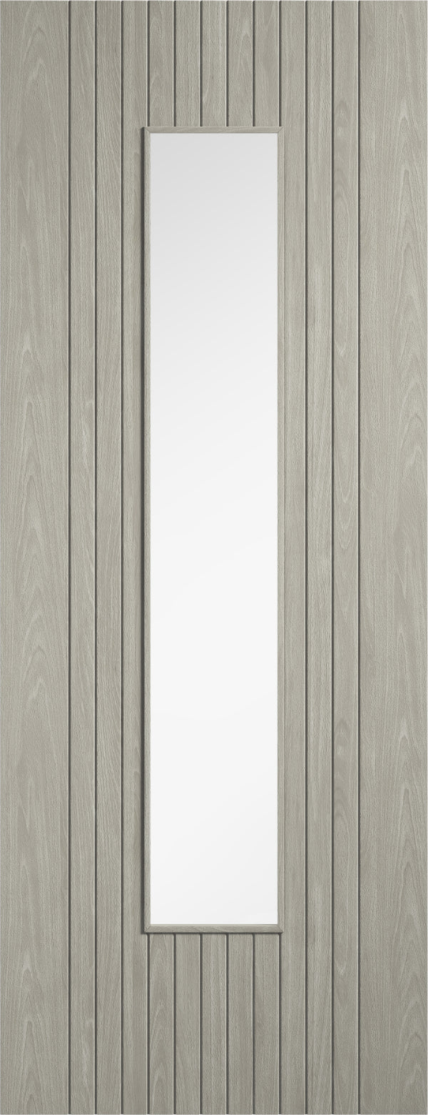 LPD Sydney Glazed Light Grey Laminate Pre-Finished Door