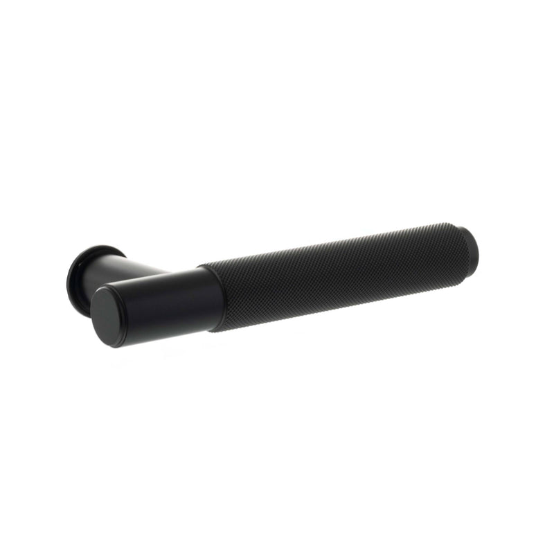 Millhouse Brass Crompton Lever Door Handle on Concealed Round Rose - Matt Black