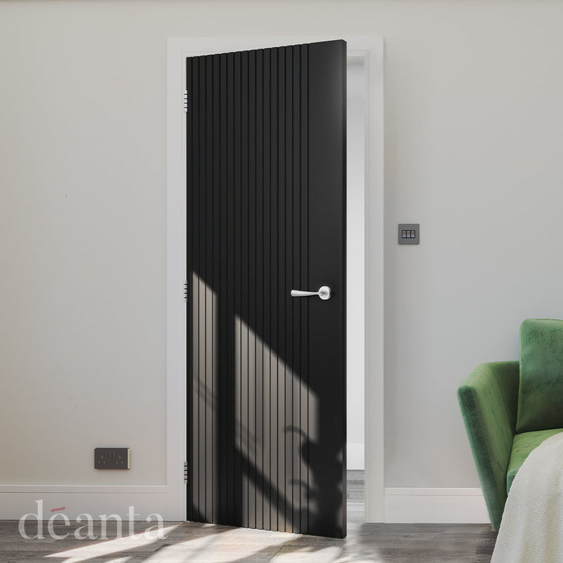 Deanta Malmo Black Door Prefinished FD30 with FREE Handle