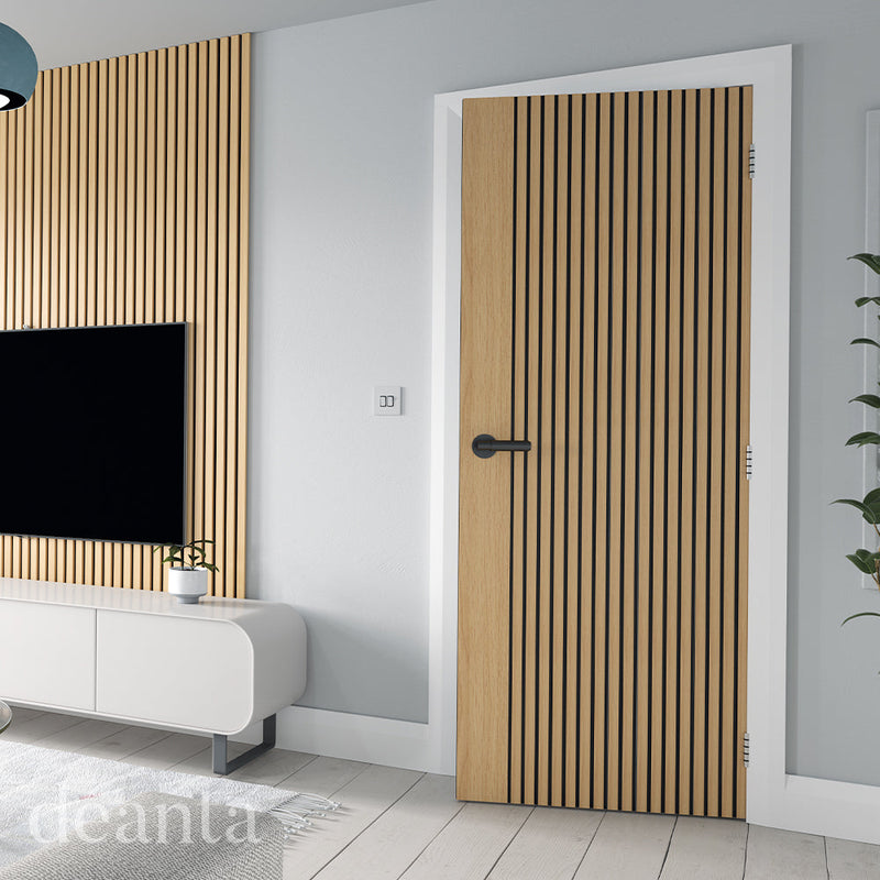 Deanta Oak Malmo Door Pre-Finished FD30 FSC with FREE Handle