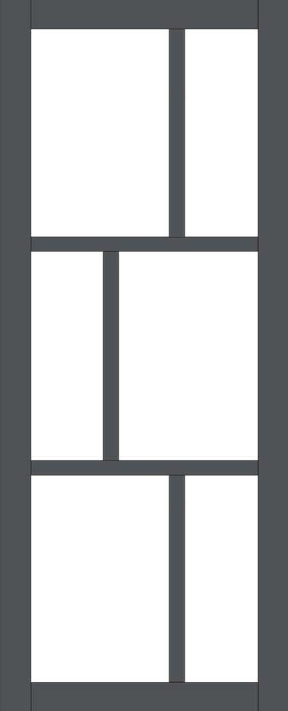 Handmade Eco Urban Milan 6 Pane Door DD6422SG Frosted Glass Stormy Grey Premium Primed