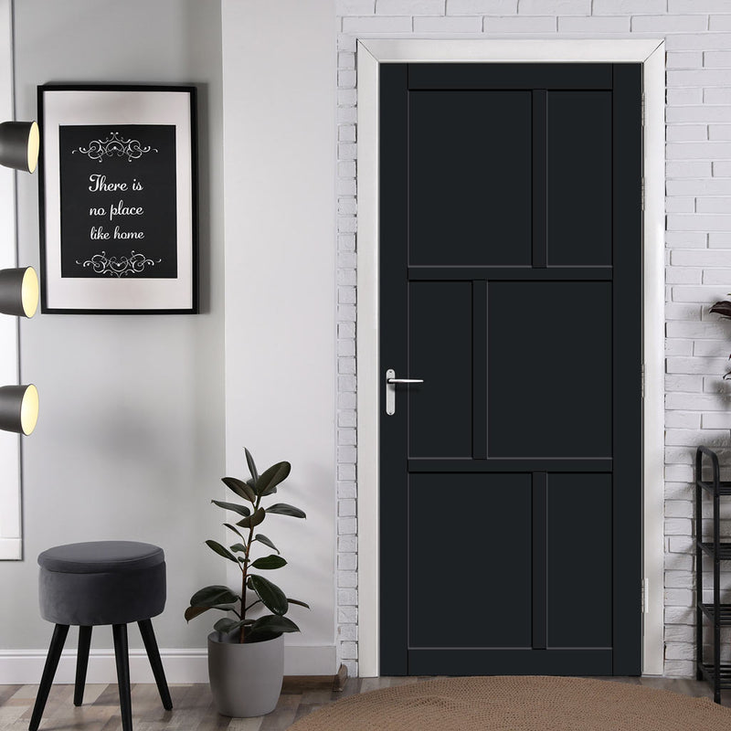 Handmade Eco Urban Milan 6 Panel Door DD6422 Shadow Black Premium Primed