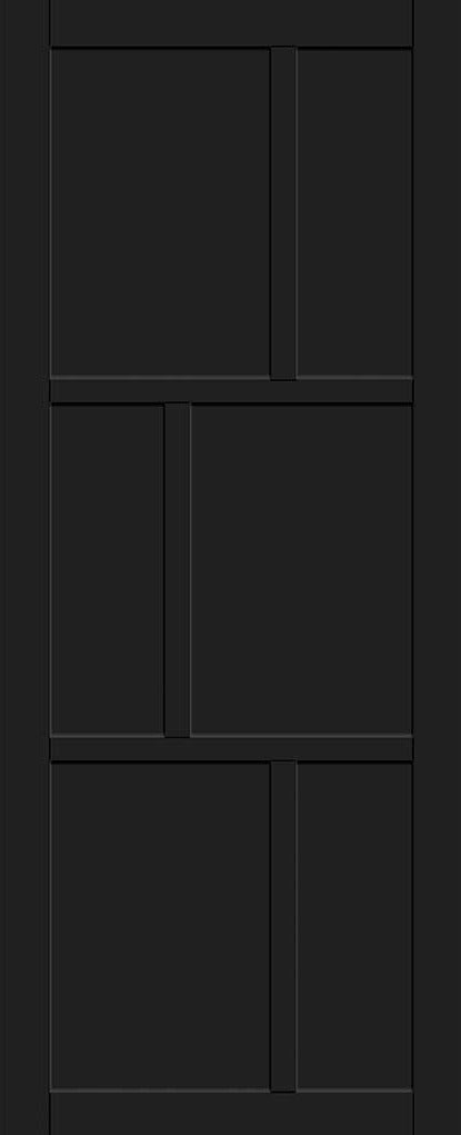 Handmade Eco Urban Milan 6 Panel Door DD6422 Shadow Black Premium Primed