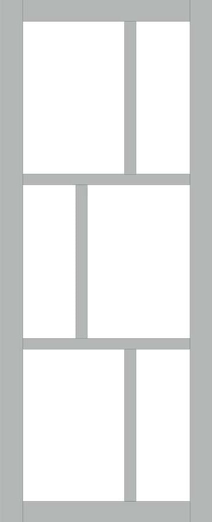 Handmade Eco Urban Milan 6 Pane Door DD6422SG Frosted Glass Mist Grey Premium Primed