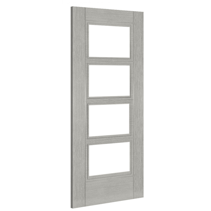 Deanta Light Grey Ash Montreal Clear Glazed Firedoor