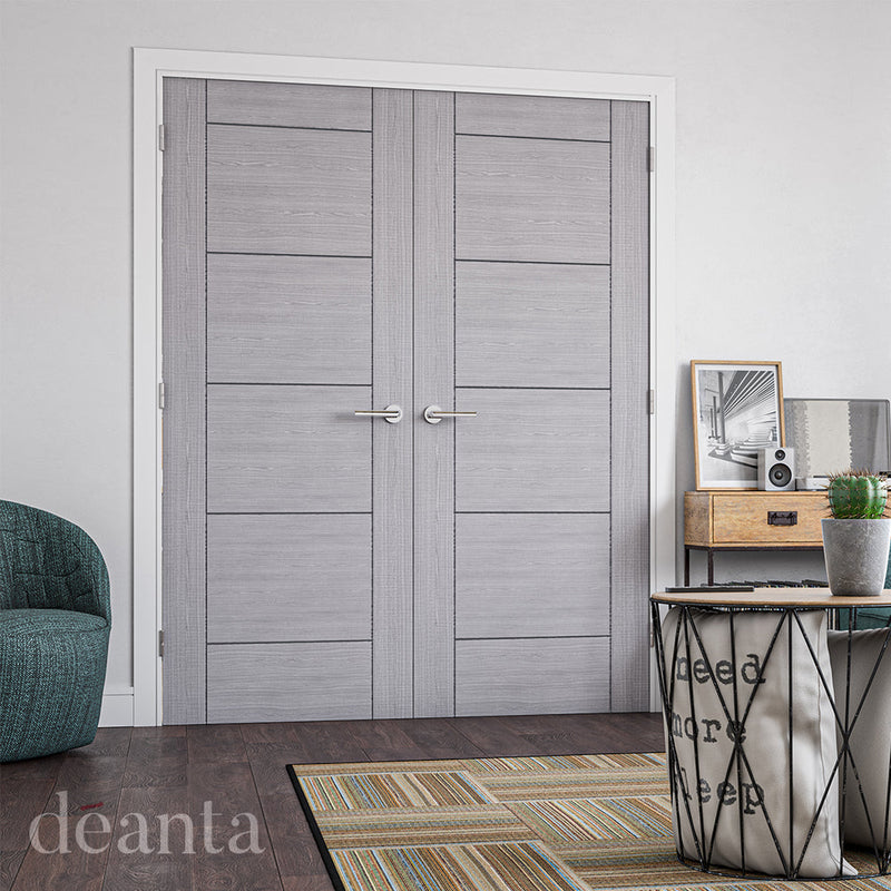 Deanta Light Grey Ash Montreal Firedoor FSC Internal door