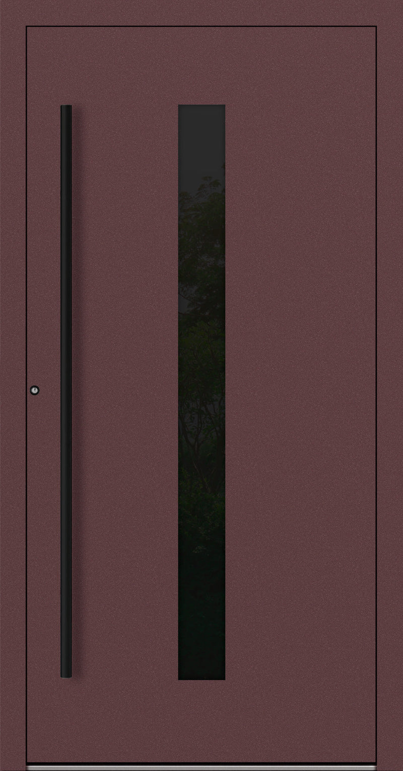 Turenwerke SL75 Design 21 Aluminium Door - Red RAL3005 - Blackline