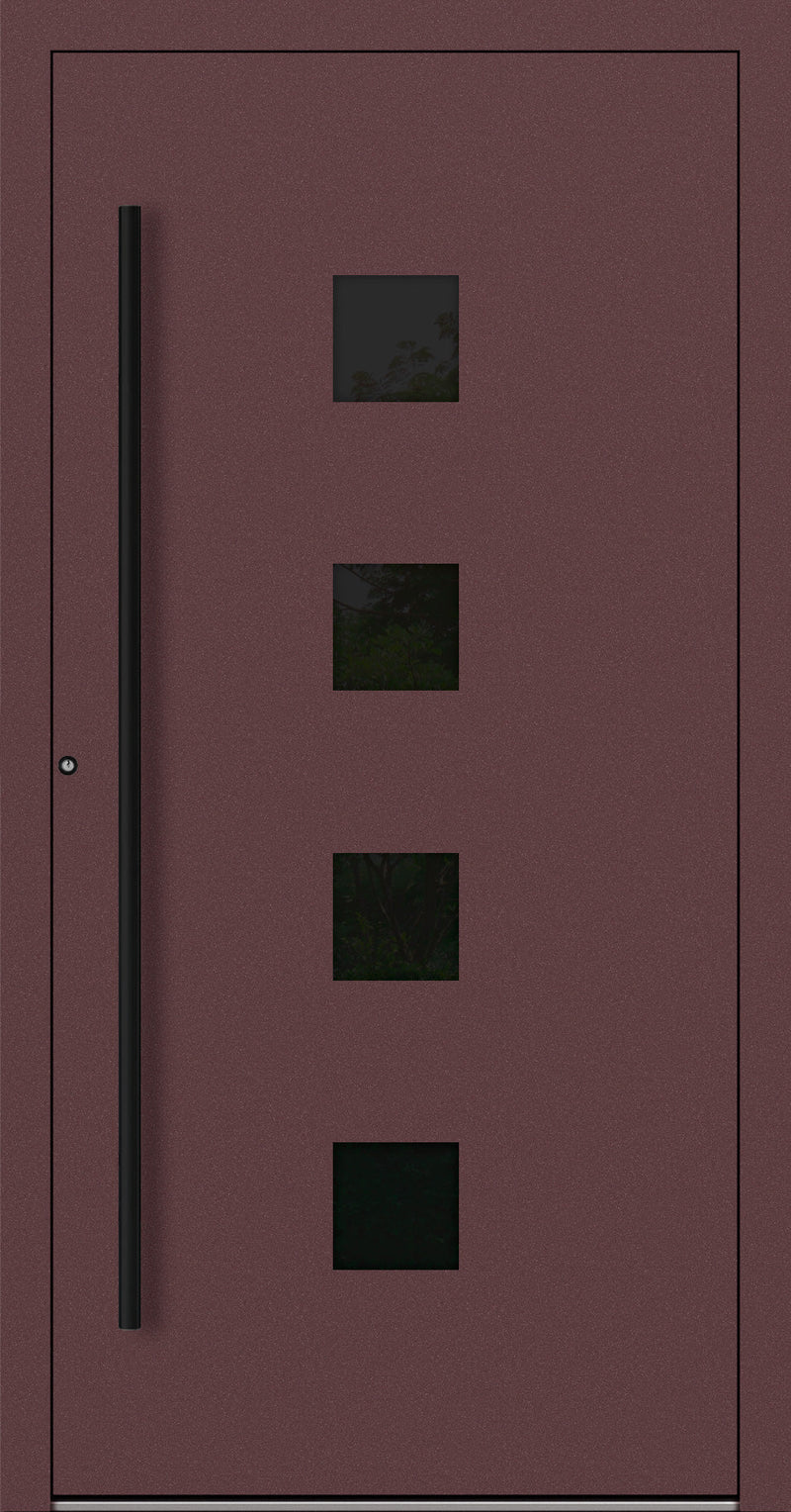 Turenwerke SL75 Design 23 Aluminium Door - Red RAL3005 - Blackline