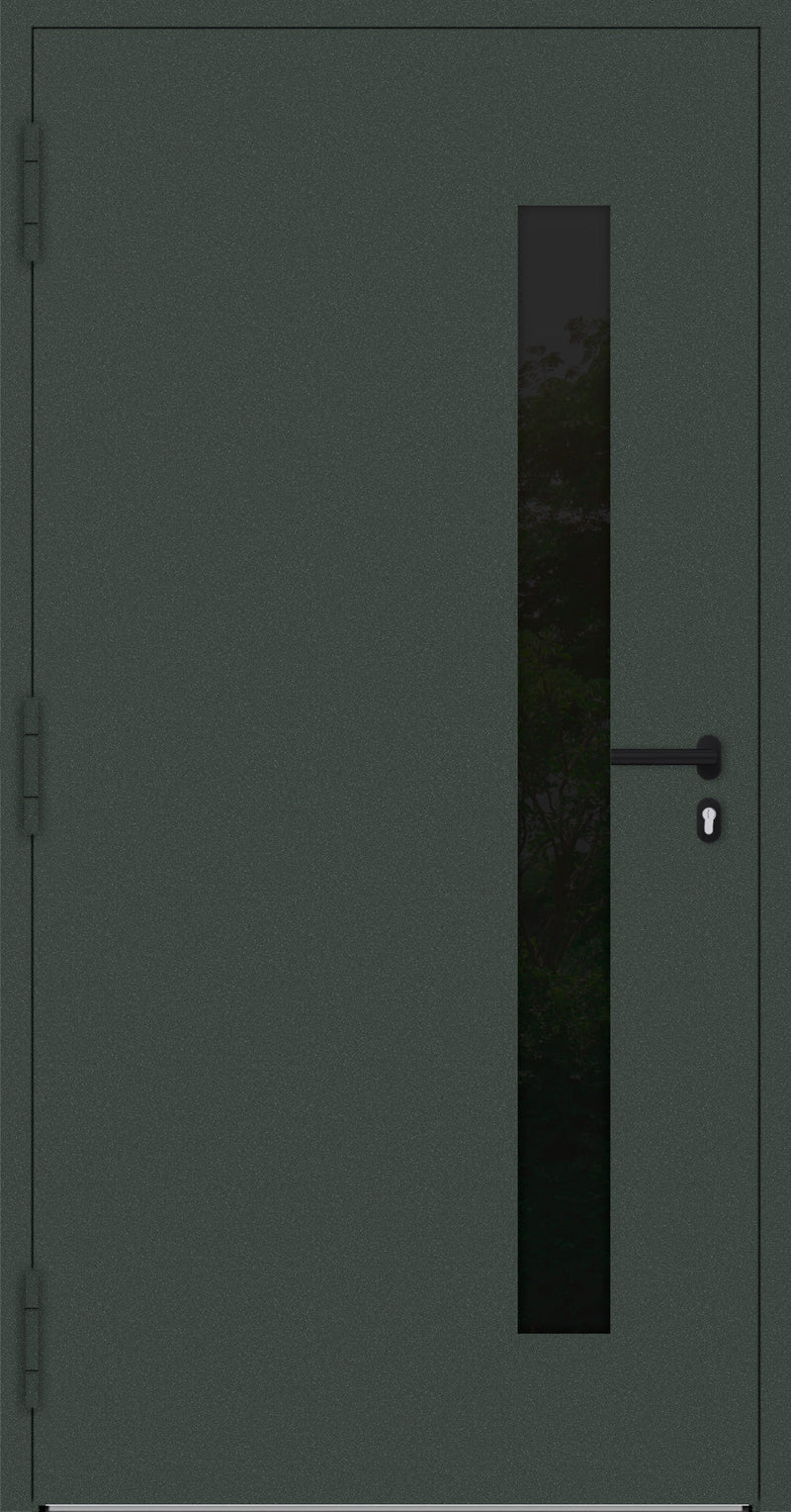 Turenwerke P90 Design 34 Aluminium Door - Fir Green RAL6009 - Blackline