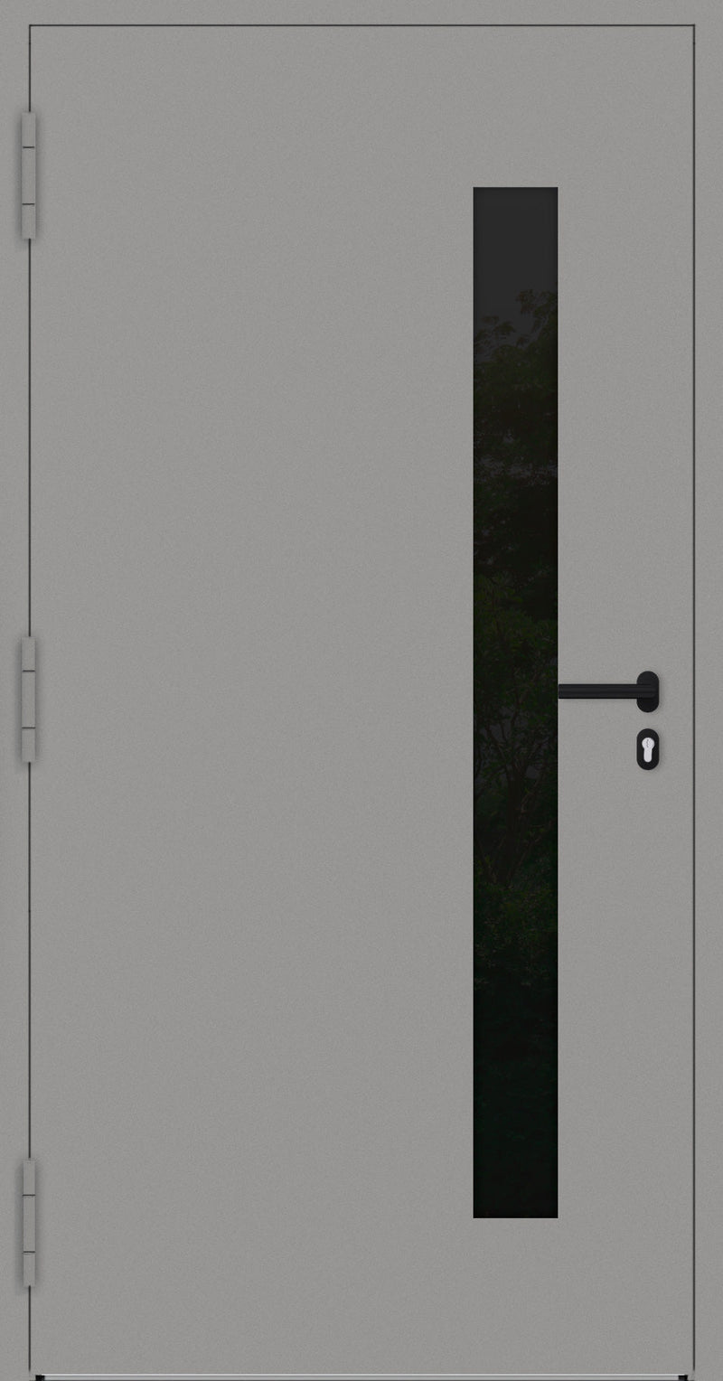 Turenwerke P90 Design 34 Aluminium Door - Grey RAL9007 - Blackline