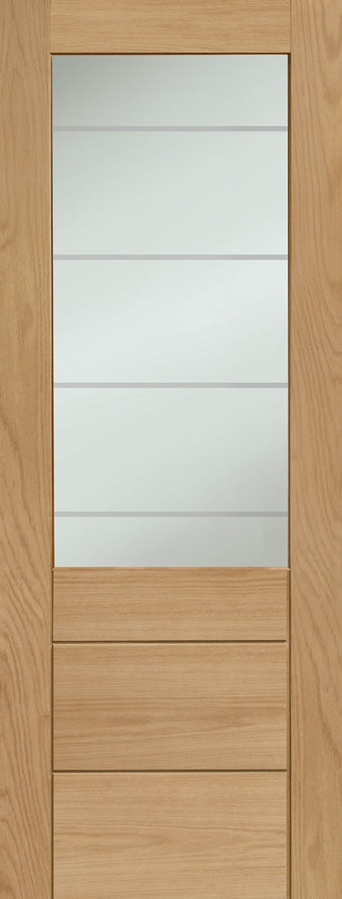 XL Joinery Oak Palermo Original 2XG with Clear Etched Glass Fire Door