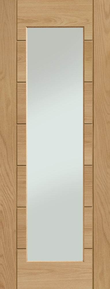 XL Joinery Oak Palermo Original 1 Light with Wide Clear Glass Fire Door