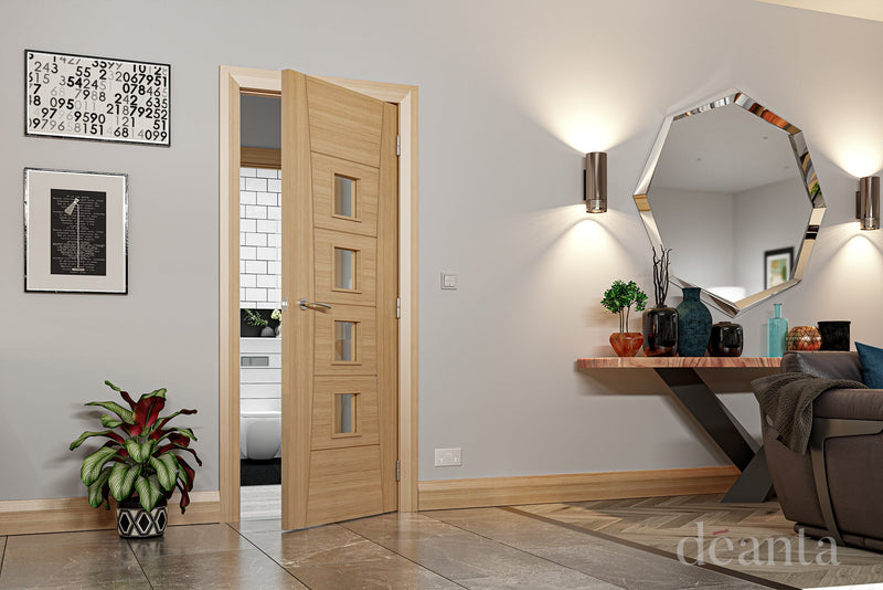 Deanta Oak Pamplona Glazed Pre-finished Fire Door